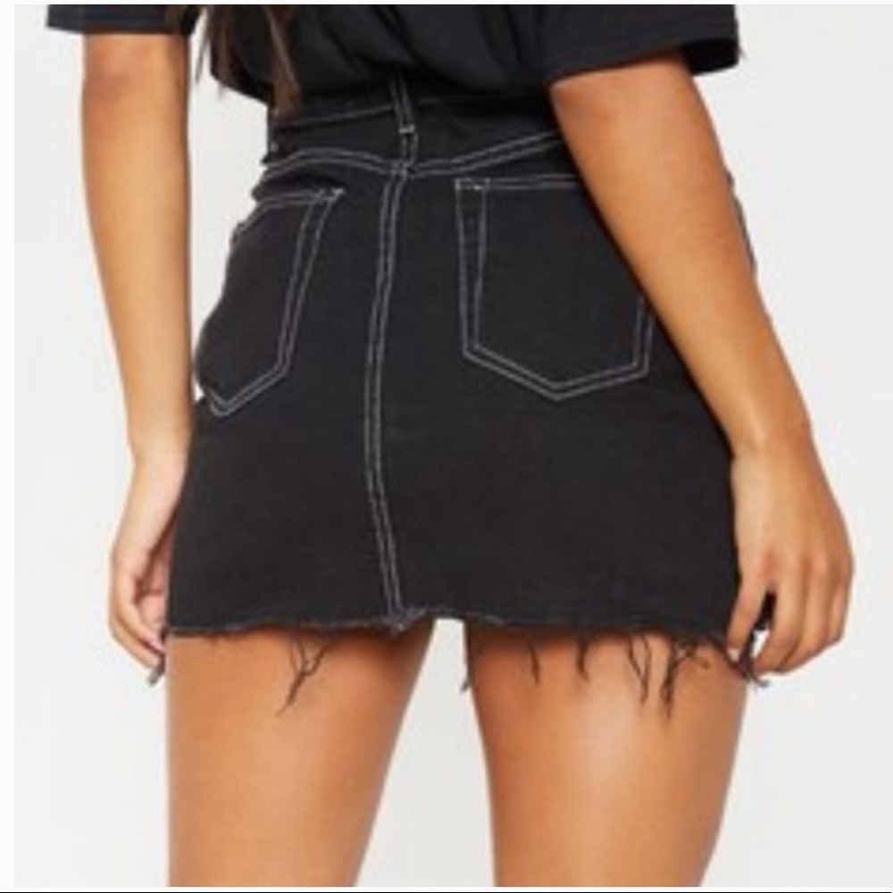 Carmar contrast stitch jean skirt